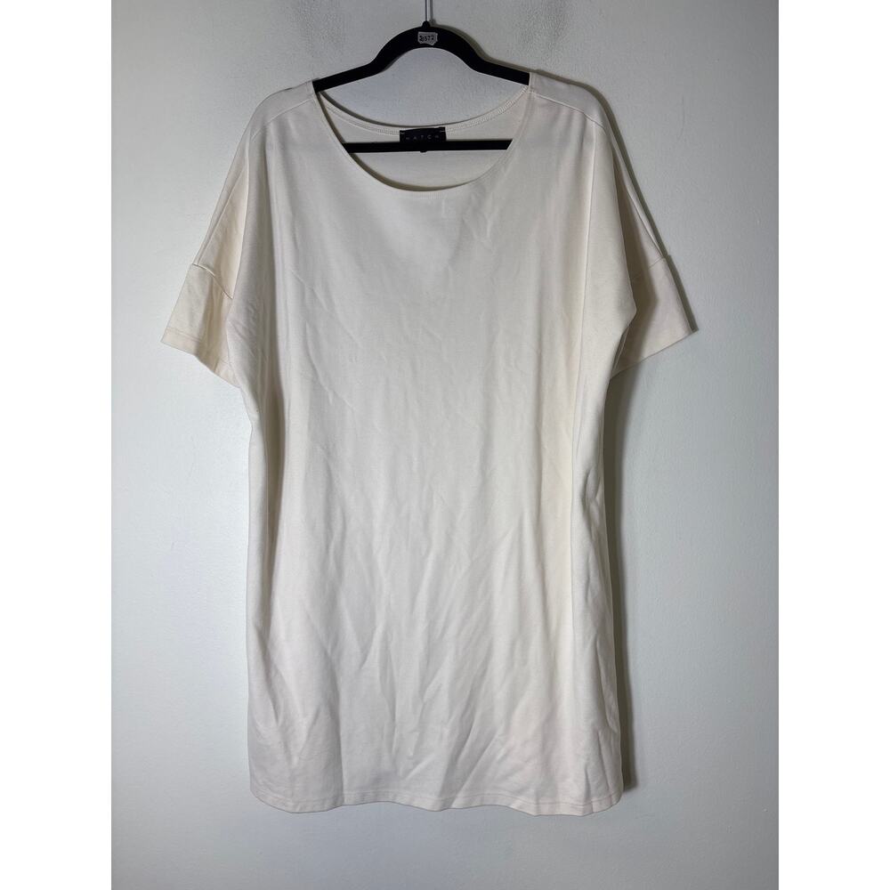 Hatch Maternity Off White Short Sleeve Knee Length Shift Dress Sz 2